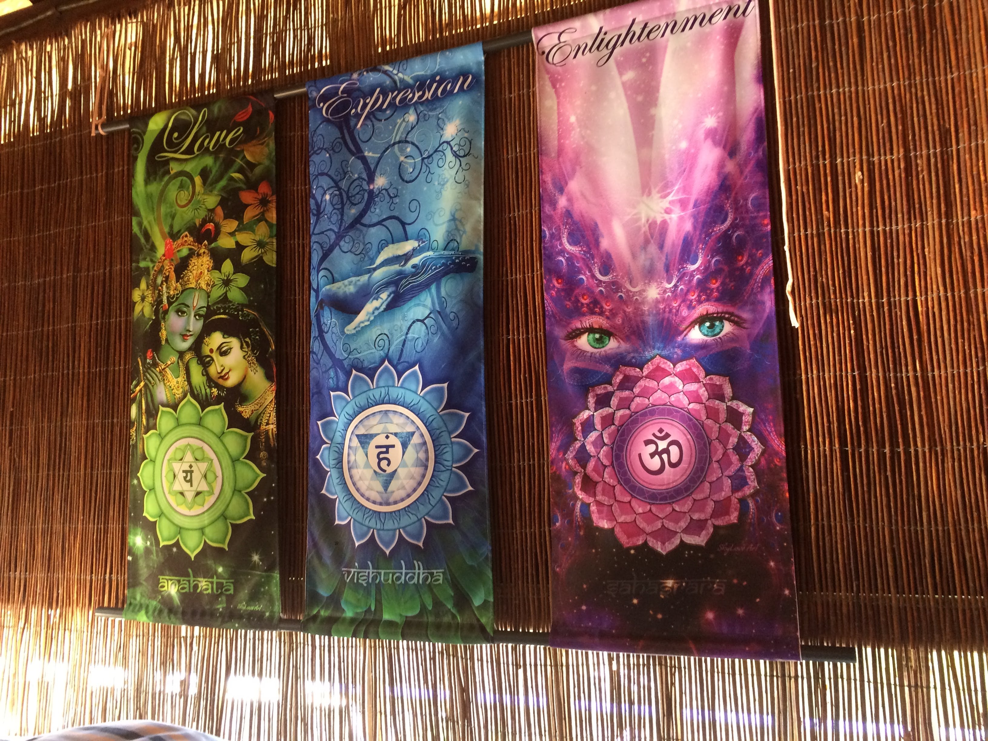 Chakra Small Banners — set of 8 chakra art banners on microfiber by SkyloveArt