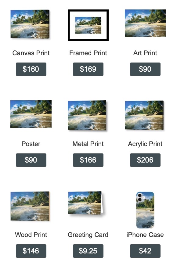 Island #2 — tropical beach with palm trees and ocean waves art print by SkyloveArt